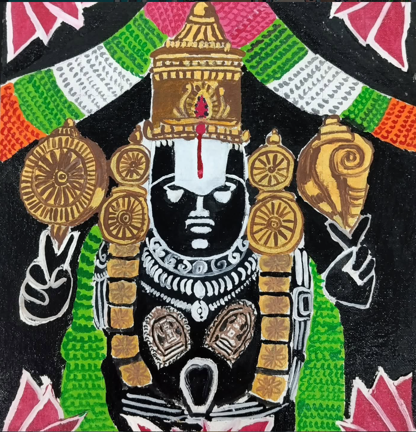Lord Vishnu — acrylic painting