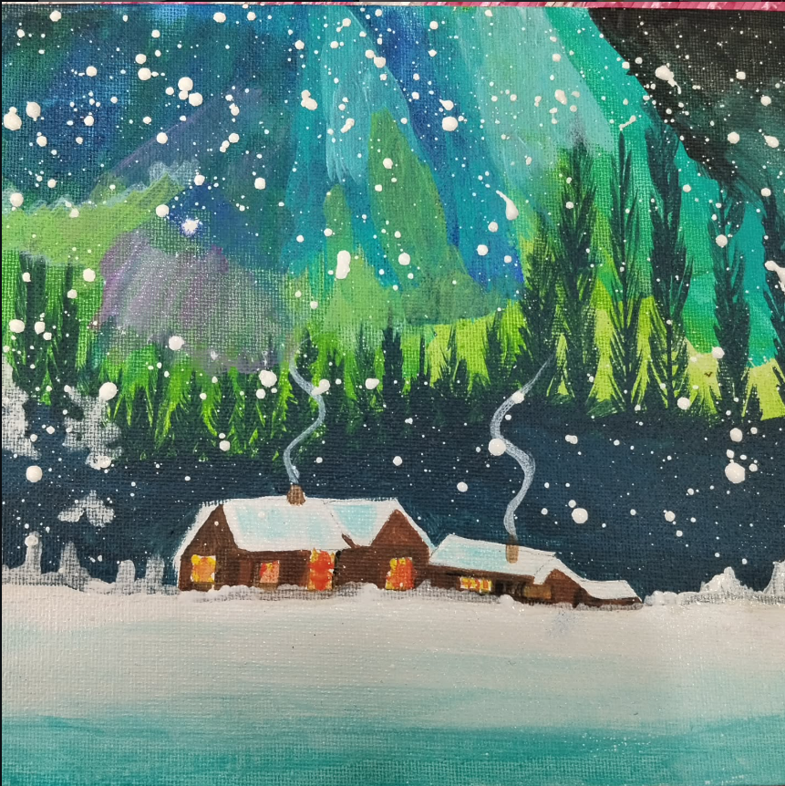 Northern Lights acrylic painting
