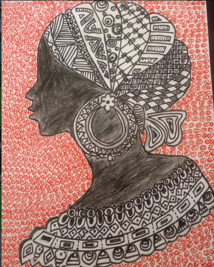 Zentangle woman illustration